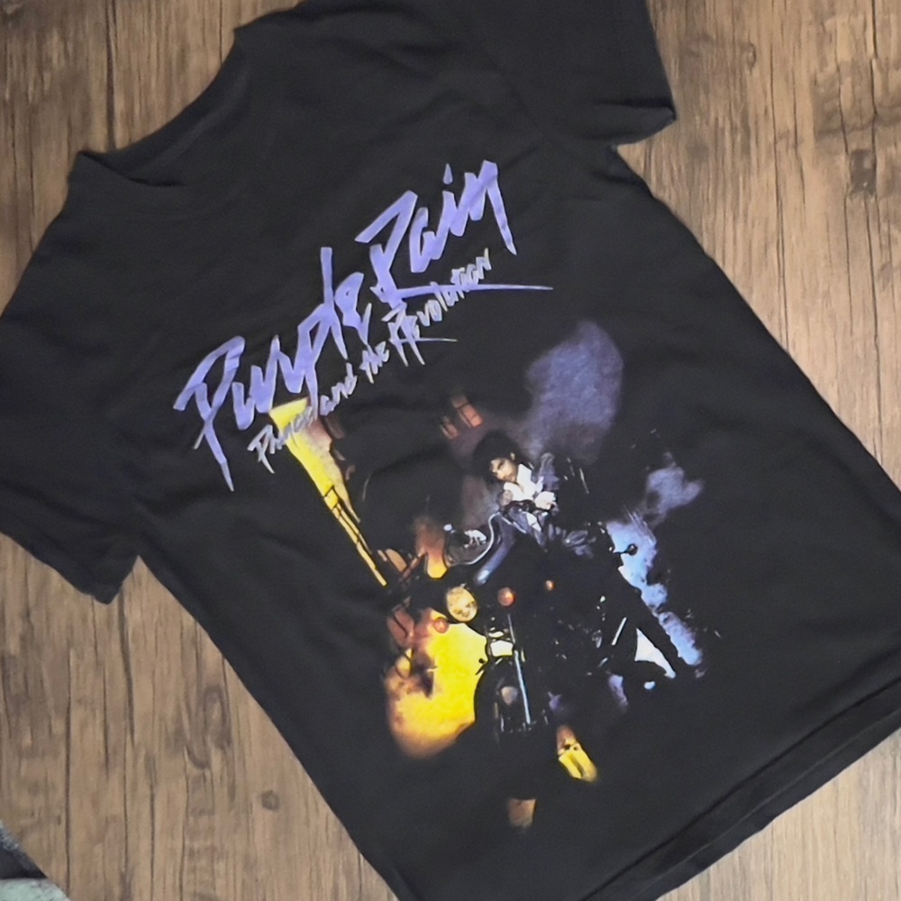 PURPLE RAIN Prince and the Revolution. Black. Size S. Short Sleeve.